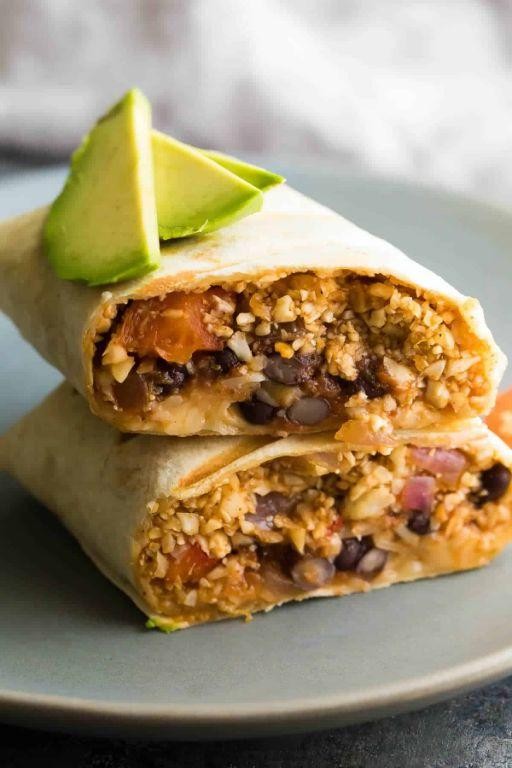 Taco-Seasoned Cauliflower Rice Burrito