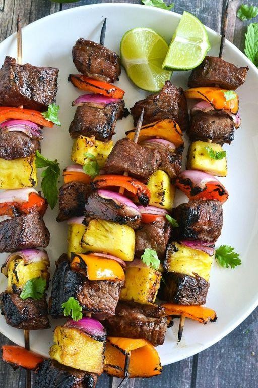 Teriyaki Mushroom and Steak Kebabs