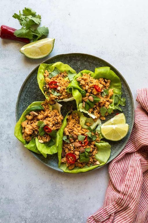 Thai Basil Chicken Lettuce Wraps