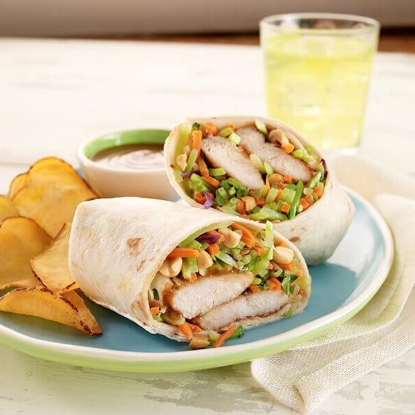 Thai Peanut Chicken Wraps