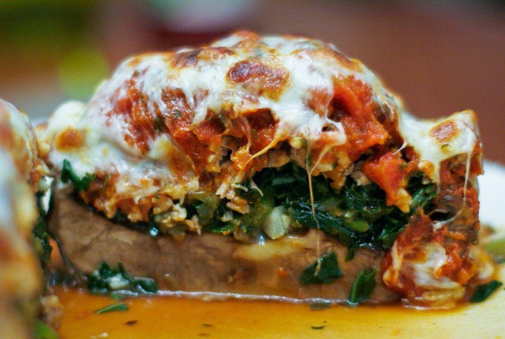 Turkey and Spinach Stuffed Portobello Mushrooms