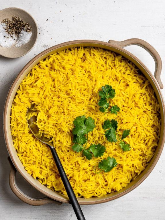 Turmeric Paste Infused Rice Pilaf