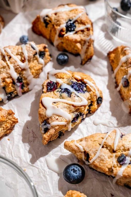 Vegan Blueberry Scones with Almond Glaze