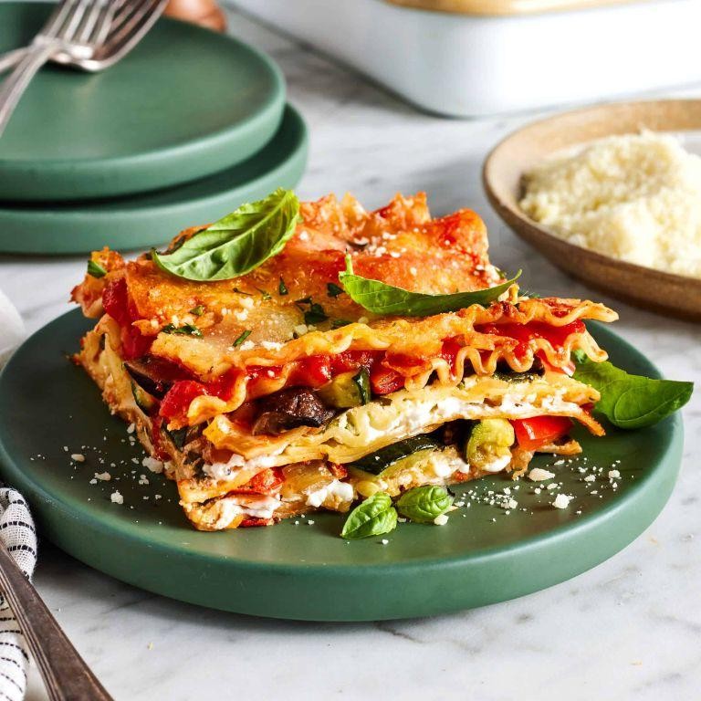 Vegetable Lasagna with Fresh Basil