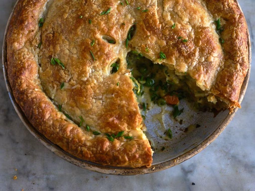 Vegetable Pot Pie with a Flaky Crust
