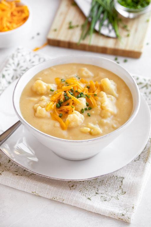 Velvety Cauliflower Cheddar Soup