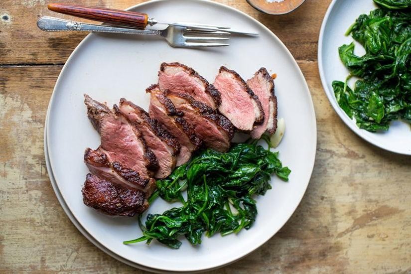 Wild Duck Breast with Cherry Port Sauce