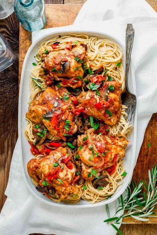 Zesty Crockpot Chicken Cacciatore with Lemon