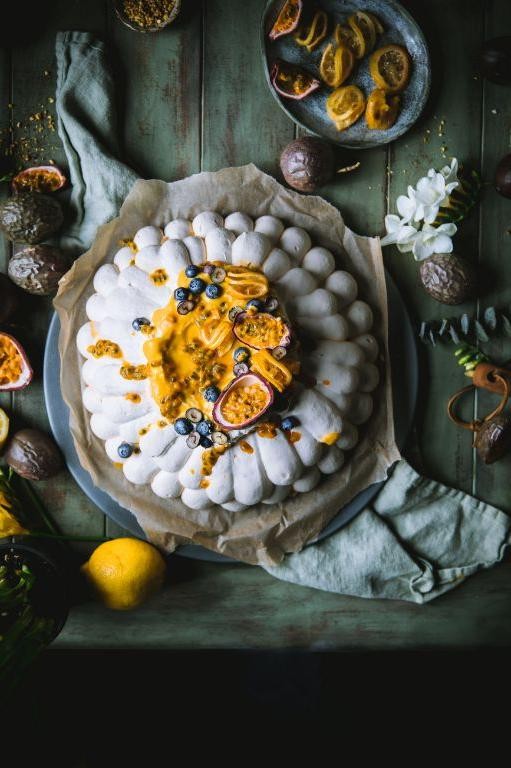 Zesty Passion Fruit Pavlova
