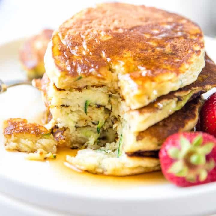 Zucchini and Corn Pancakes with Lemon Ricotta