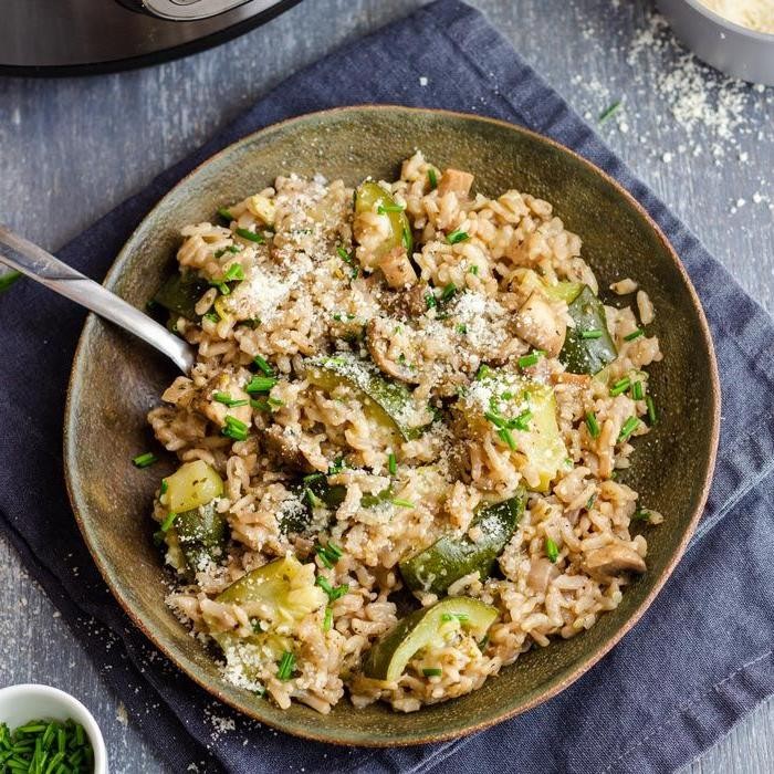 Zucchini and Mushroom Risotto